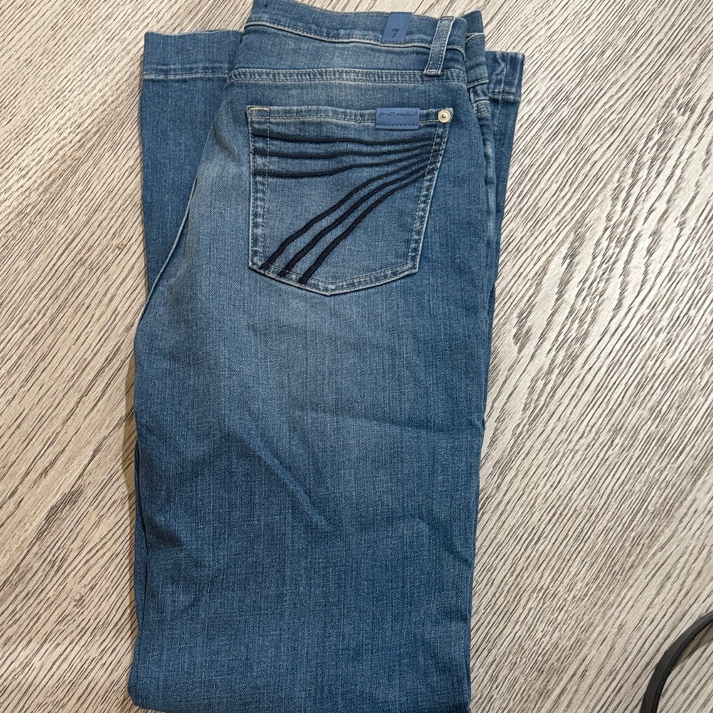 7 For All Mankind Blue Flare & Wide Leg Jeans